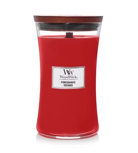 WoodWick Pomegranate scented candle with wooden wick 609.5 g