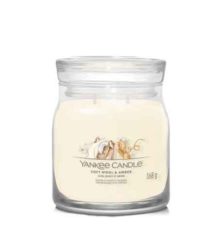 Yankee Candle Soft Wool & Amber signature medium candle 368 g