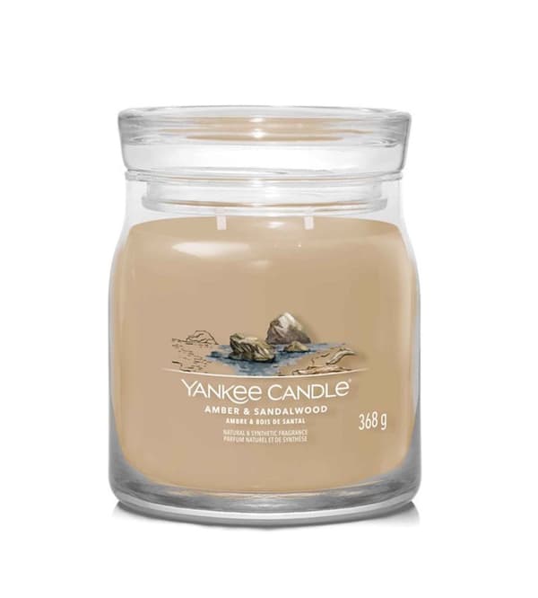 Yankee Candle Signature Amber & Sandalwood Scented Candle 368g