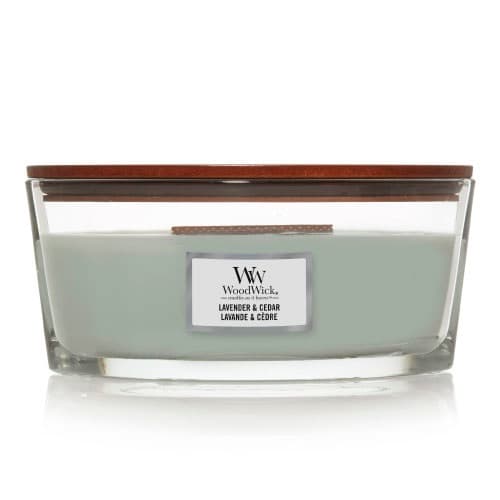 WoodWick Lavender & Cedar scented candle with wooden wick 453.6 g