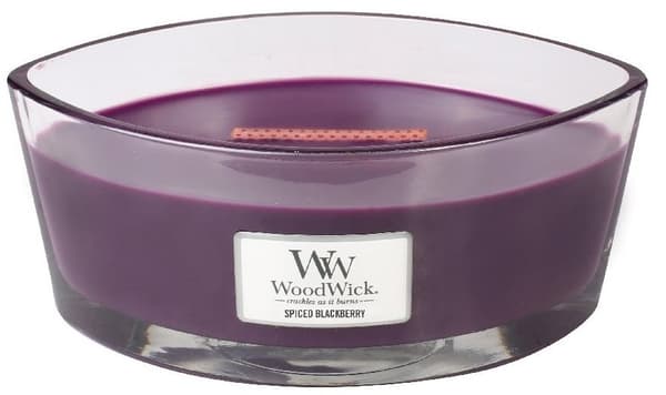 WoodWick Spiced Blackberry scented candle with wooden wick 453.6 g