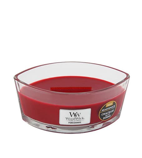 WoodWick Pomegranate scented candle with wooden wick 453.6 g