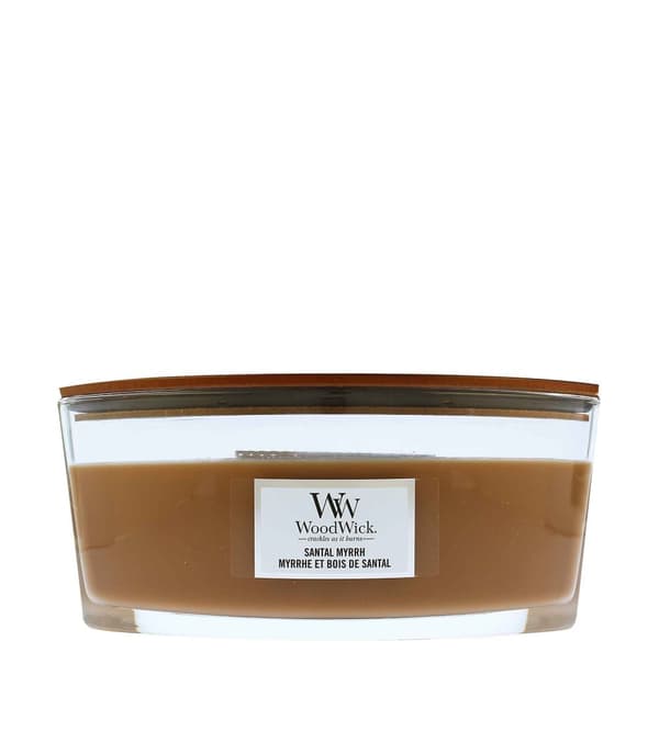 WoodWick Santal Myrrh scented candle with wooden wick 453.6 g