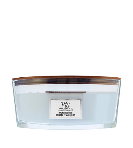 WoodWick Magnolia Birch scented candle with wooden wick 453.6 g