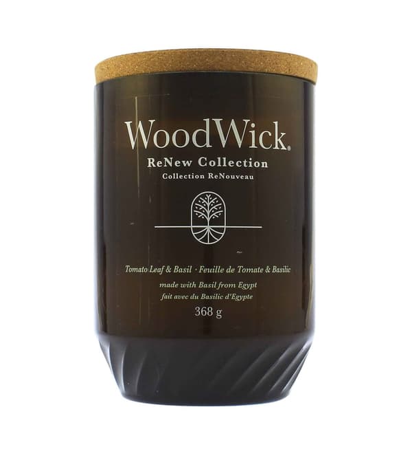 WoodWick ReNew Tomato Leaf & Basil large candle 368 g