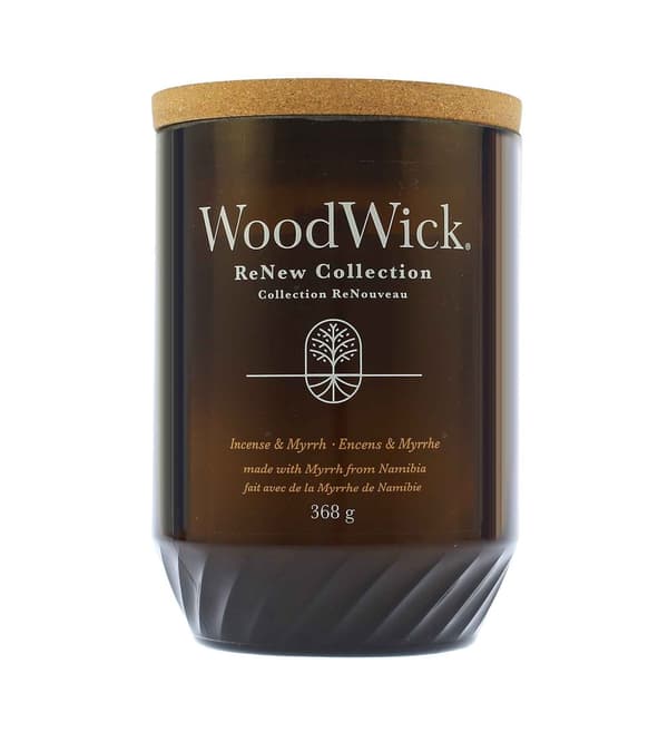 WoodWick ReNew Incense & Myrrh candle large 368 g