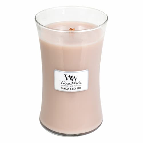 WoodWick Vnilla & Sea Salt scented candle with wooden wick 609.5 g