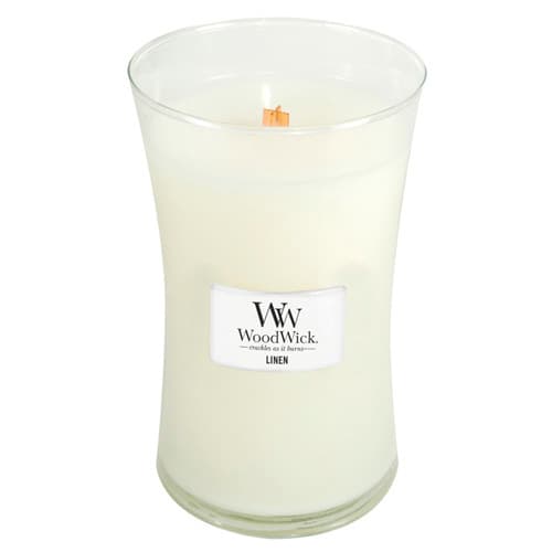 WoodWick Linen scented candle with wooden wick 609.5 g