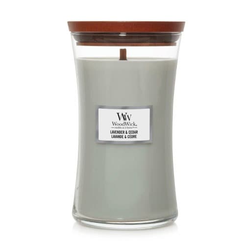 WoodWick Lavender & Cedar scented candle with wooden wick 609.5 g