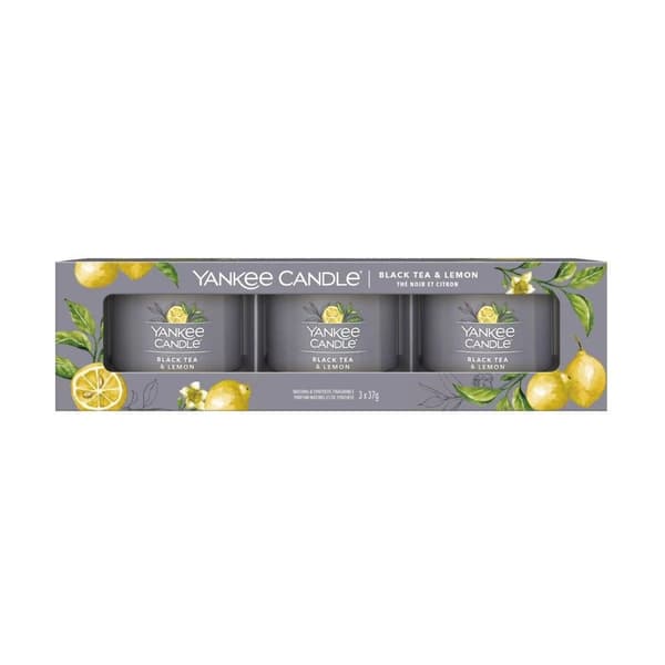 Yankee Candle® Filled Votive Black Tea & Lemon 3x37 g