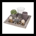 Miniatyrbild 1 av 4: Homania Centerpiece - Ljus &amp; Trädgård - Keramiska ljushållare - Vit, lila och grön