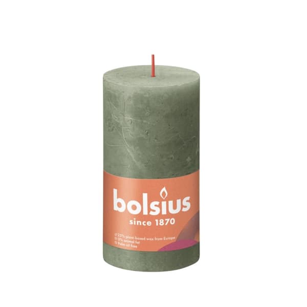 Bolsius lys 13x6,8 cm Olivengrøn