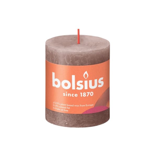 Bolsius lys 8x6,8 cm Taupe Rustik