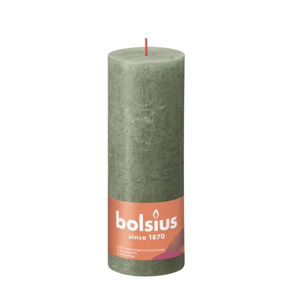 Bolsius lys 19x6,8 cm Olivengrøn