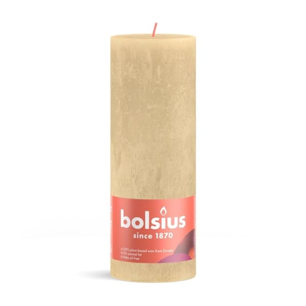 Bolsius Rustik Pelarljus 19x6,8 cm Havrebeige