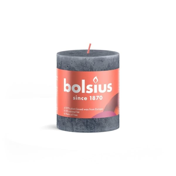 Bolsius Rustik Pelarljus 8x6,8 cm Skifferblå