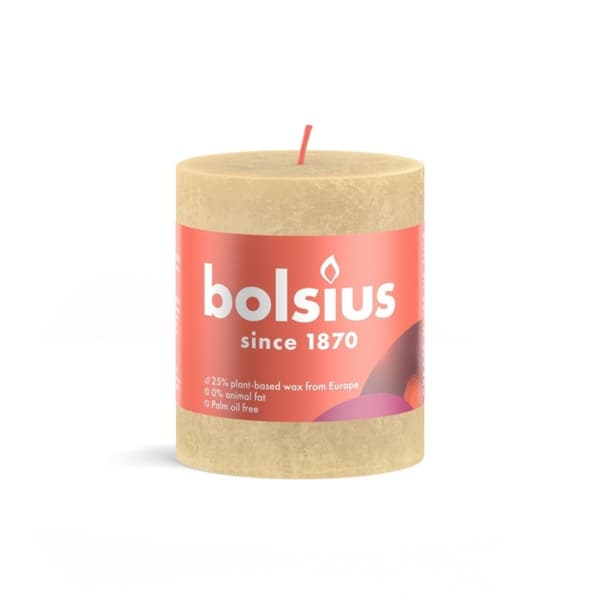 Bolsius Rustic Pillar -kynttilä 8x6,8 cm Kaurabeige