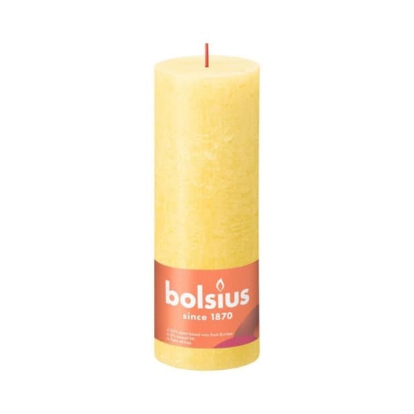 Bolsius rustik søjlelys 19x6,8 cm Sunny Yellow