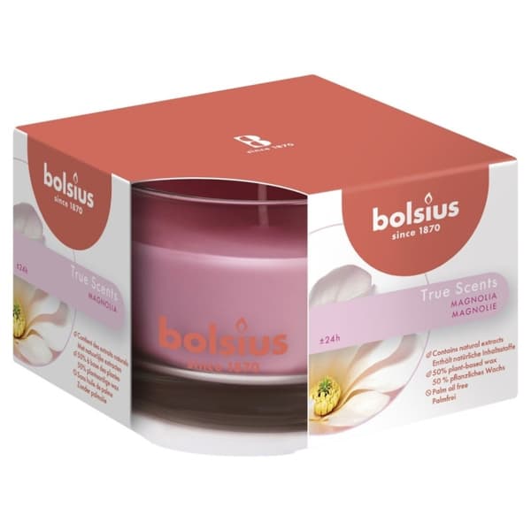 Bolsius True Scents Magnolia duftlys i glas 6,3x9 cm 40 brændetimer