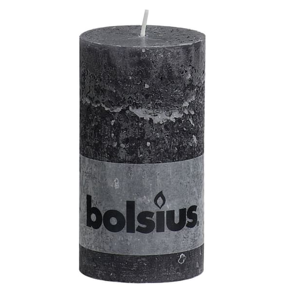 Bolsius Rustik Søjlelys 13x6,8 cm Antracit