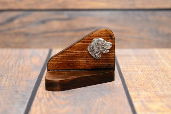 Engelsk setter, Laverack - träljusstake med hund, värmeljusställ, hundminnesmärke av Art-Dog