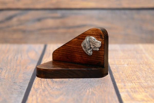 Engelsk setter, Laverack - träljusstake med hund, värmeljusställ, hundminnesmärke av Art-Dog