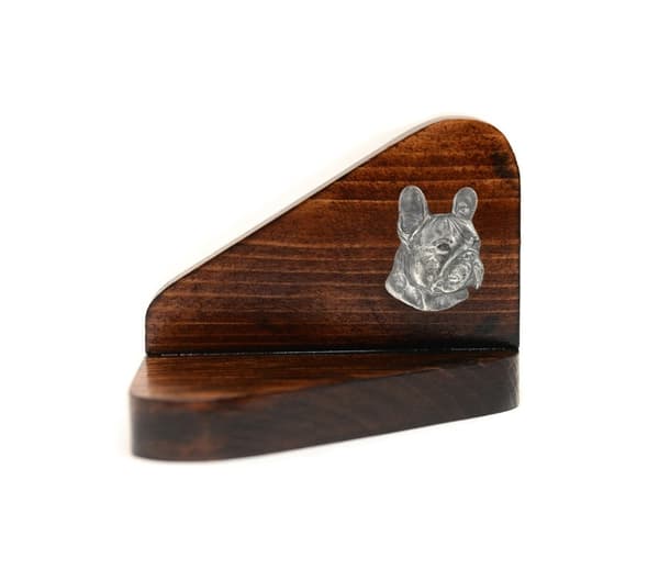Fransk bulldog I - träljusstake med hund, värmeljusställ, hundminnesmärke av Art-Dog