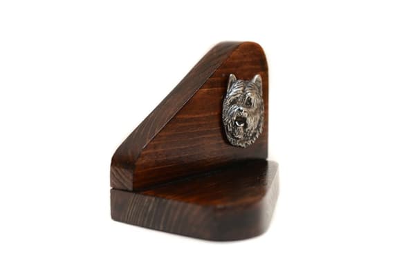 Cairn Terrier - träljusstake med hund, värmeljusställ, hundminnesmärke av Art-Dog