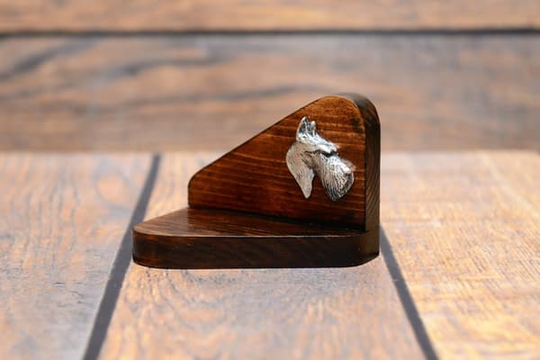 Scottish Terrier, Aberdeen Terrier - träljusstake med hund, värmeljusställ, hundminnesmärke av Art-Dog