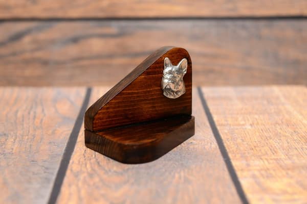 French Bulldog II - træstage med en hund, fyrfadslysstativ, hundemindesmærke af Art-Dog