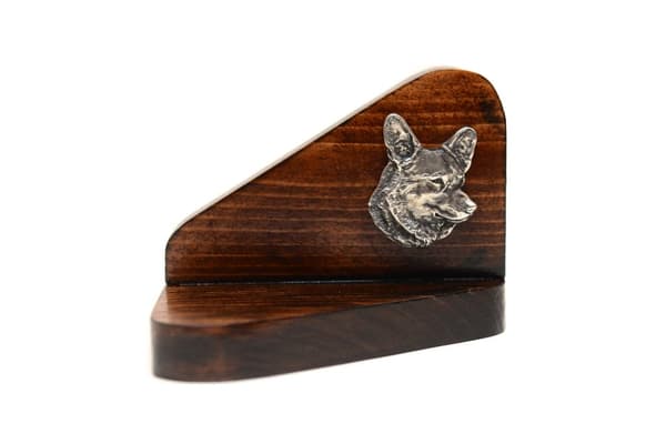 Cardigan Welsh Corgi - trælysestage med hund, fyrfadslysstativ, hundemindesmærke af Art-Dog