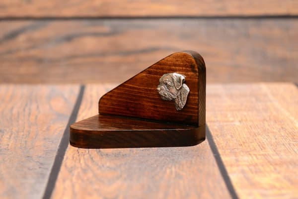 Border Terrier - träljusstake med hund, värmeljusställ, hundminnesmärke av Art-Dog