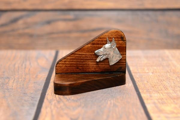Doberman, Dobermann - träljusstake med hund, värmeljusställ, hundminnesmärke av Art-Dog
