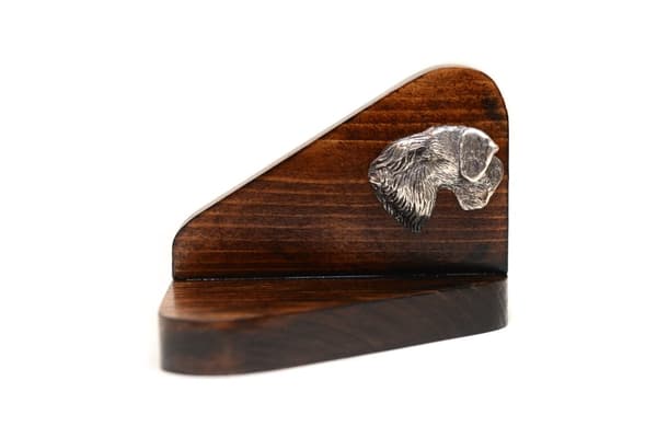Czech Terrier, Cesky Terrier - träljusstake med hund, värmeljusställ, hundminnesmärke av Art-Dog