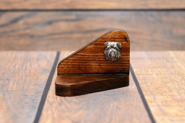 Bryssel Griffon, Griffon bruxellois - träljusstake med hund, värmeljusställ, hundminnesmärke av Art-Dog