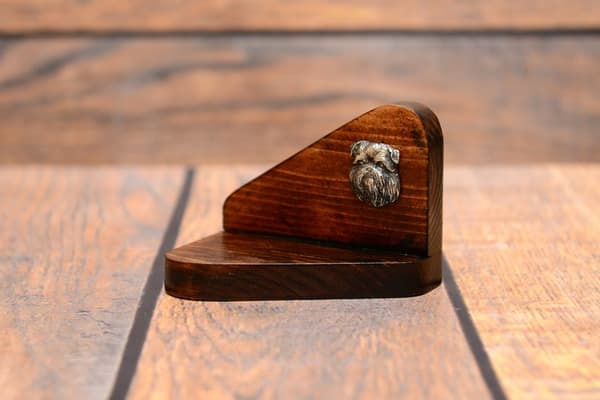 Bryssel Griffon, Griffon bruxellois - träljusstake med hund, värmeljusställ, hundminnesmärke av Art-Dog