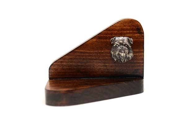 Bryssel Griffon, Griffon bruxellois - träljusstake med hund, värmeljusställ, hundminnesmärke av Art-Dog