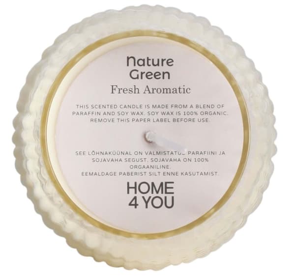 Duftlys i glas NATURE GRØN H10,8cm, Fresh Aromatic