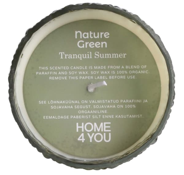 Duftlys i glas NATURE GREEN H9cm, Tranquil Summer