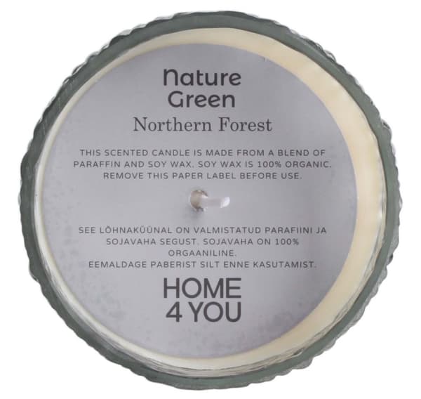 Duftlys i glas NATURE GREEN H9cm, Northern Forest