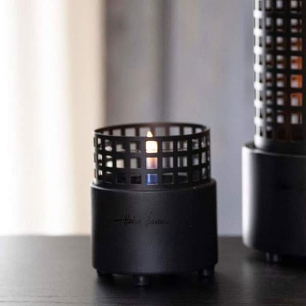Svart utomhusbordslampa Signal Hill, uppladdningsbar med TenderFuel-vätska