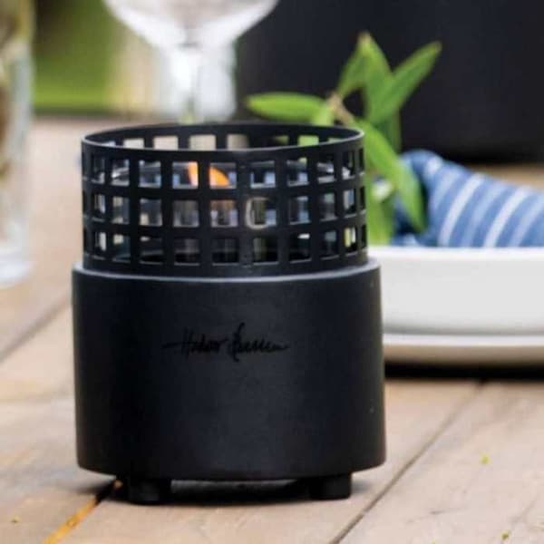 Svart utomhusbordslampa Signal Hill, uppladdningsbar med TenderFuel-vätska