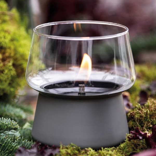Amaryllis 14 tonat glas svart rök bordslykta uppladdningsbar TenderFuel