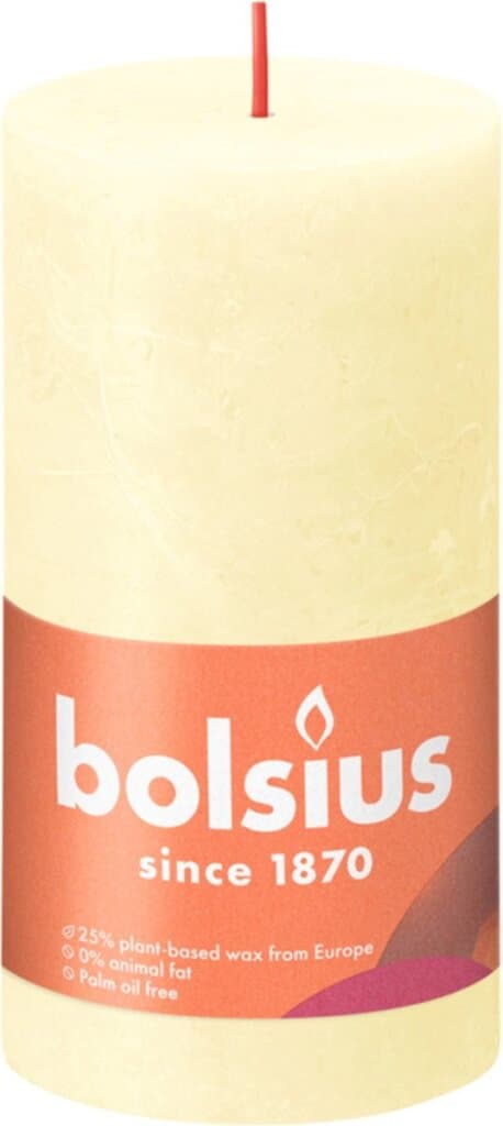Bolsius Pelarljus Rustik Smör Gul 13 cm /ø 7 cm