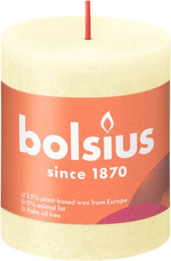 Bolsius Søjlelys Rustik Smør Gul 8 cm 7 cm