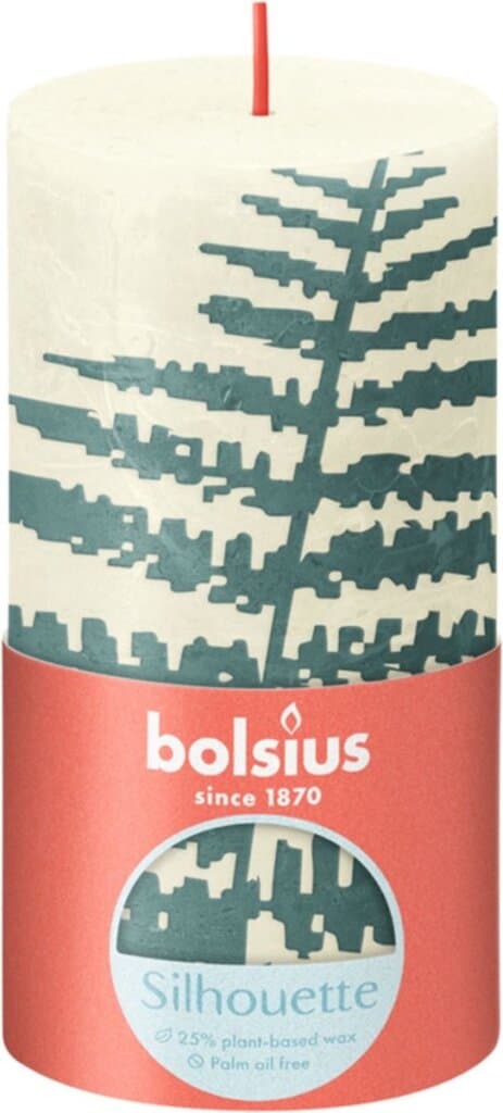 Bolsius Rustik stearinlys 130/68 bladmotiv