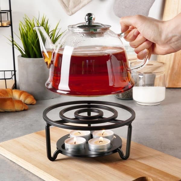 Värmare för Kaffe Tekanna Metall Svart BRUNBESTE 16,5 cm