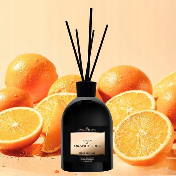 Kodin tuoksu diffuusori argan ja appelsiini 90 päivää raikastinpuikkoja 250ml