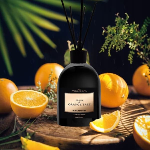 Kodin tuoksu diffuusori argan ja appelsiini 90 päivää raikastinpuikkoja 250ml