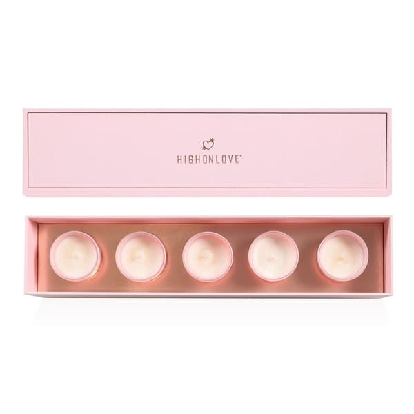 Massageljus Highonlove Orange Rosa Jordgubbschampagne Lychee 35 ml